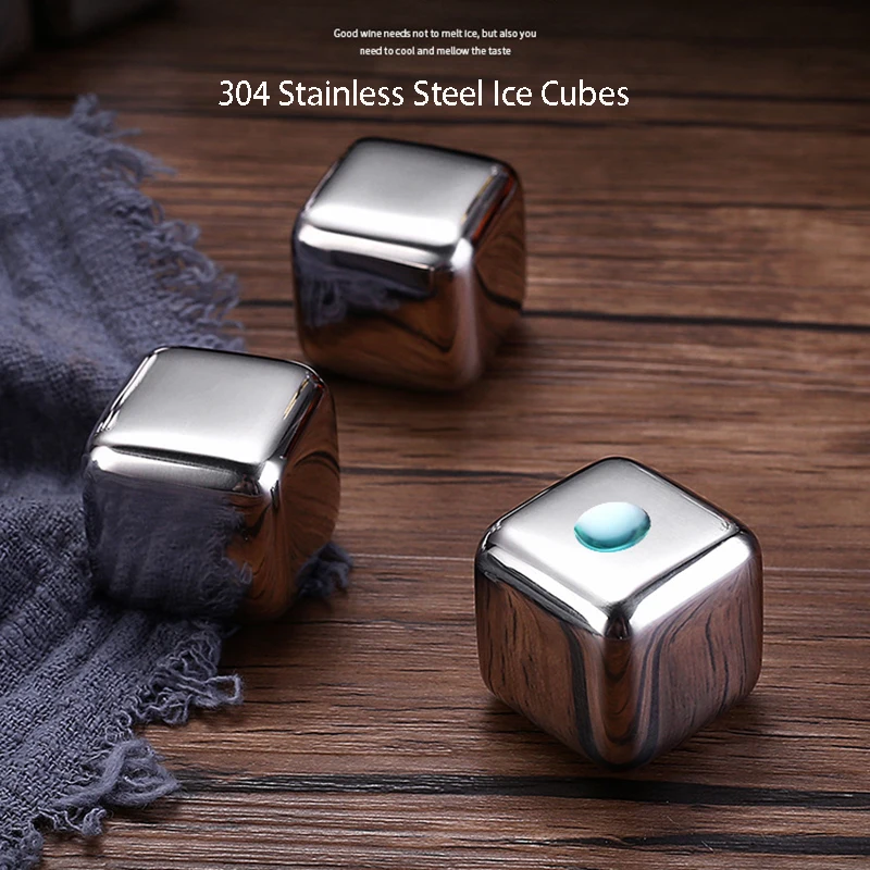 Кубики из нержавеющей стали многоразовые охлаждающие камни для виски футбольный
