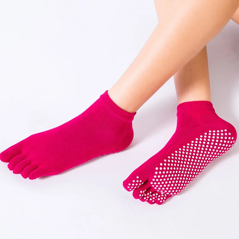 5 PairsLong Yoga Toe Socks Ladies Five-finger Socks Non-slip Floor Jumping Exercise Runnining Woman Socks Cotton