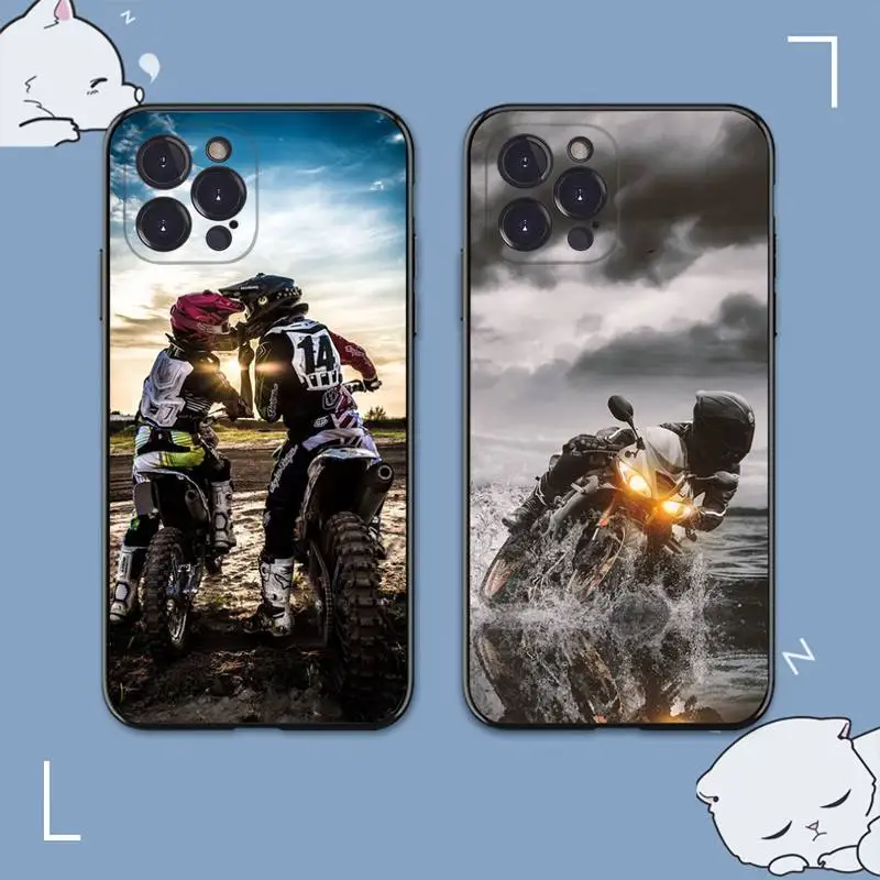 

Moto Cross motorcycle sports Phone Case For iPhone 8 7 6 6S Plus X SE 2020 XR XS 14 11 12 13 Mini Pro Max Mobile Case