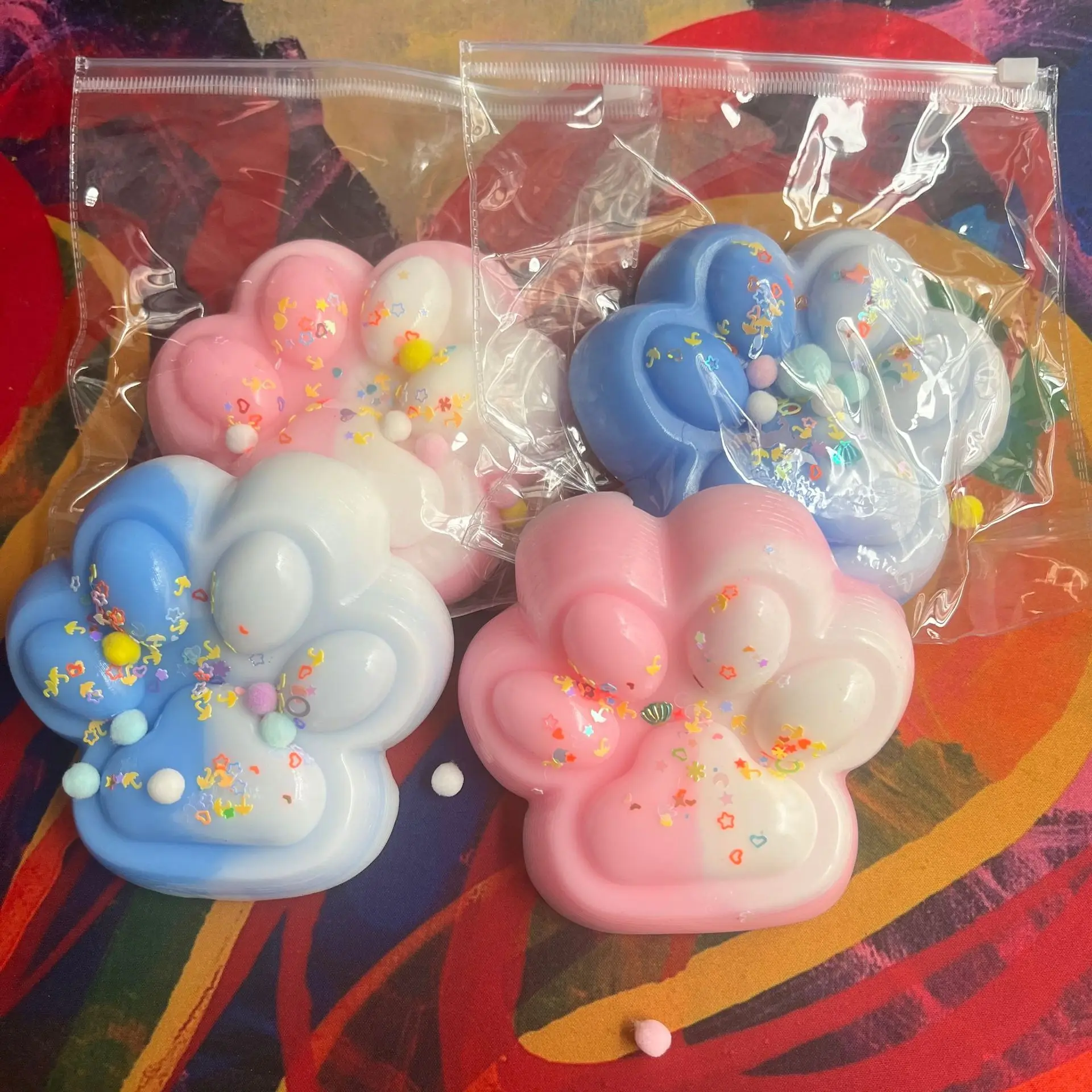 Большая двухцветная мягкая милая игрушка-кошачья лапа игрушка-антистресс для