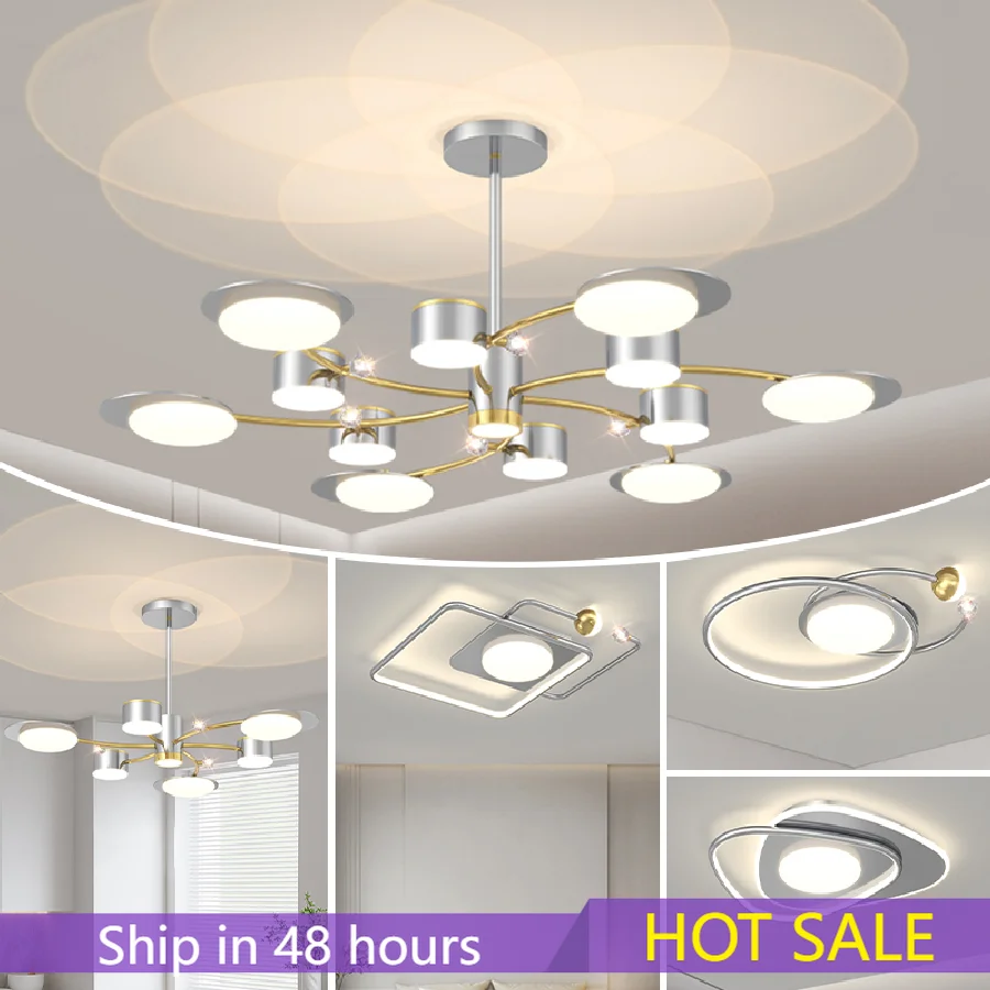 

Modern Minimalist Living Room Chandeliers Atmospheric Hall Main Lamp Lighting Designer Sunset Whole House Package Combination