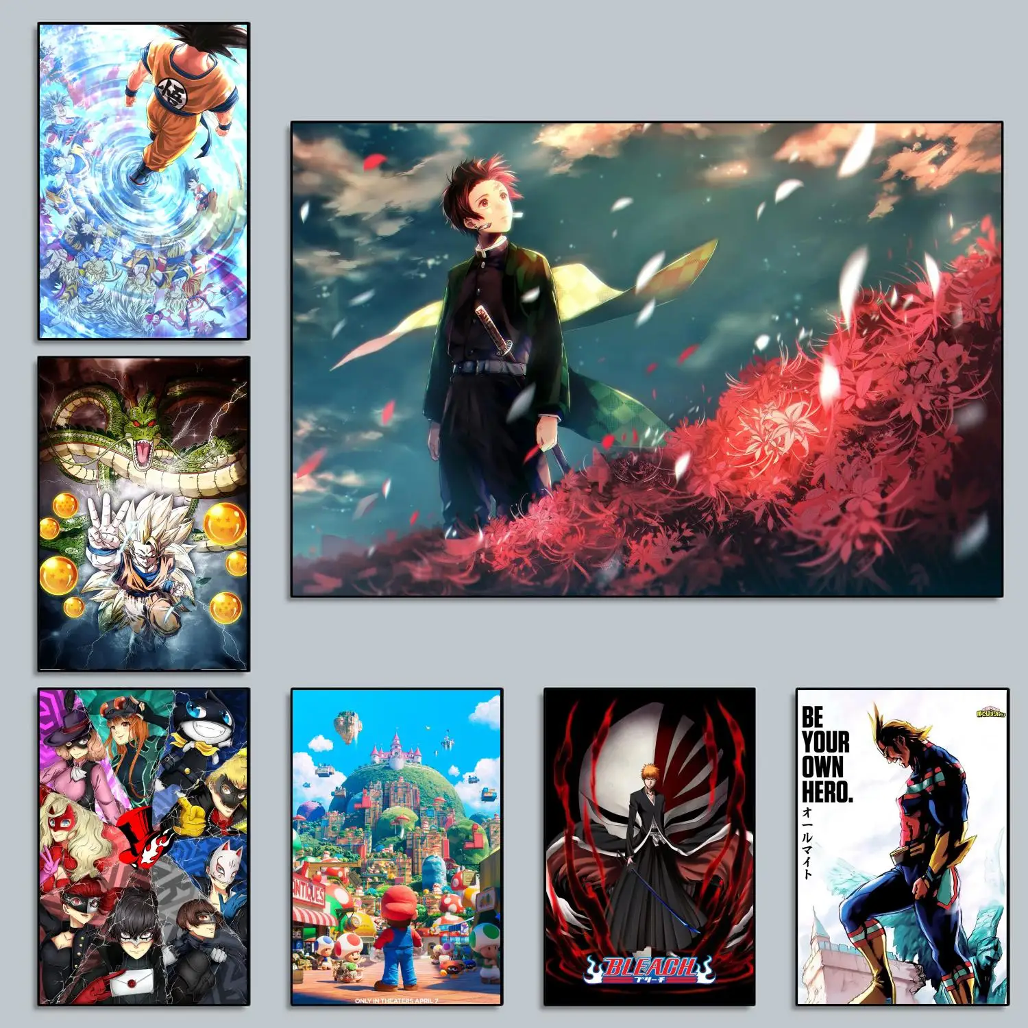 

A Wide Variety Of Anime Poster And Demon Slayer Poster and Print Canvas Painting Set for Living Room Kids Room Decor Wall Mural