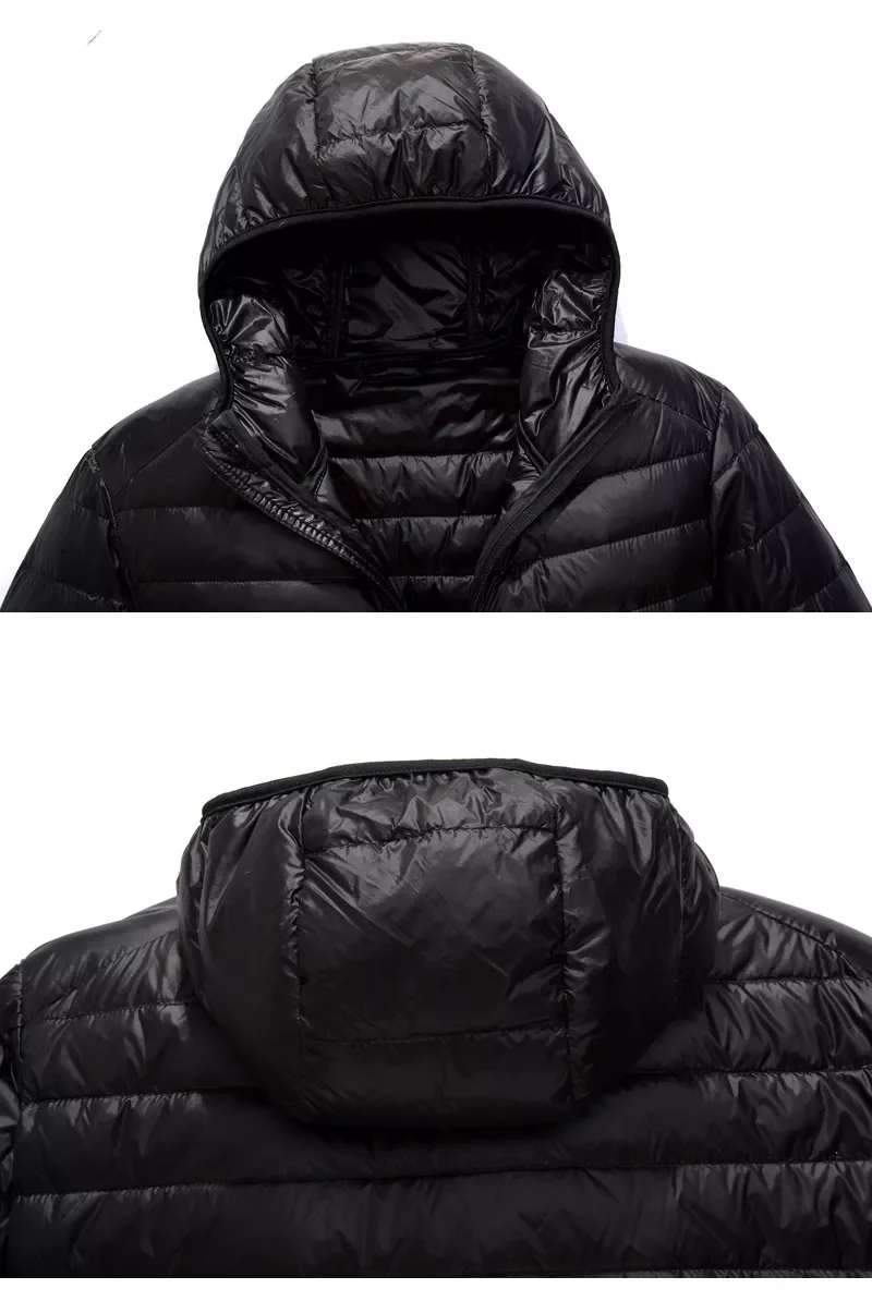 2022New Men Ultralight Thin Down Jacket White Duck Down Hooded Jackets Long Sleeve Warm Coat Parka  Portable Outwear