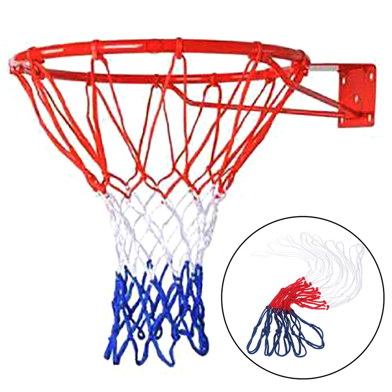 

Basketball Net All-Weather Basketball Net Red White Blue Tri-Color Basketball Hoop Net Powered Basketball Hoop Basket Rim Net
