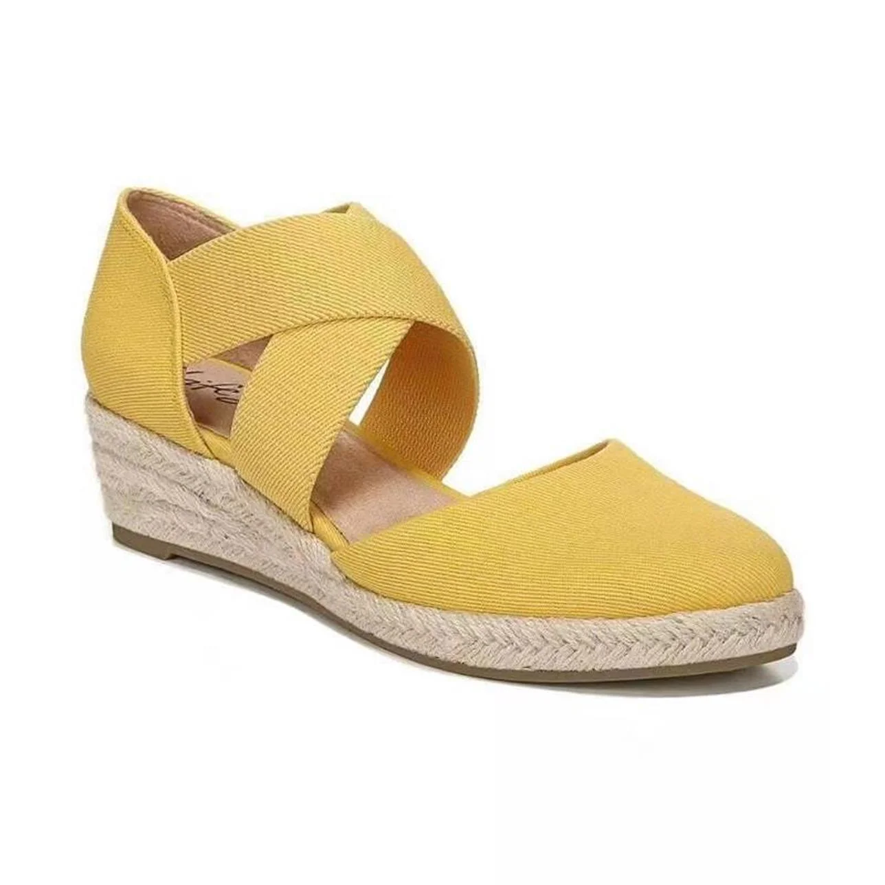 

Wedges Sandals For Women Stretch Fabric Cross Shoes Woman 2021 Summer Casual Hemps Heels Ladies Pumps Footwear Plus Size 36-43
