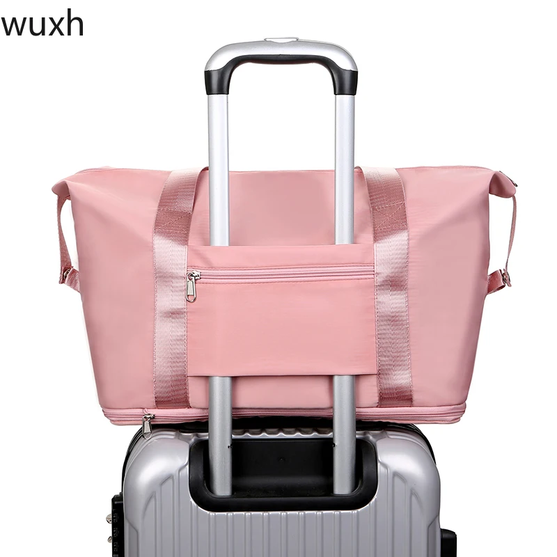 2022 Foldable Large Capacity Storage Folding Bag Travel Bags Tote Carry on Luggage Handbag Waterproof Duffel Women Shoulder Bags