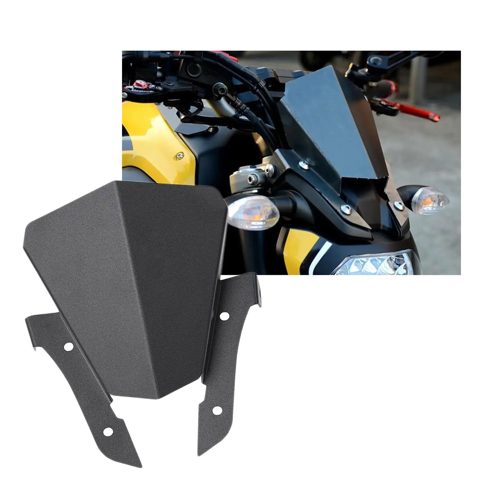 

Black Aluminum Motorcycle Motorbike Windshield or for YAMAHA MT07 FZ-07 2013-2017
