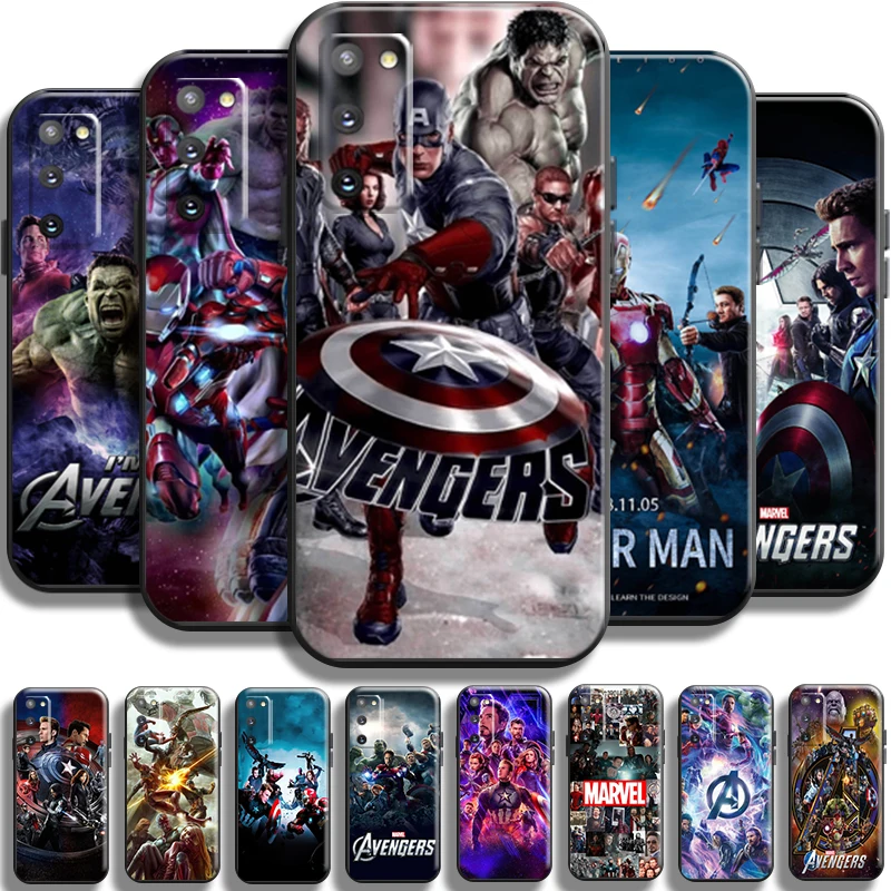 

Marvel Avengers Cover For Samsung Galaxy S22 S21 S20 S10 10E S9 S8 Ultra FE 5G Phone Case Cover Soft Liquid Silicon Cases Back