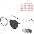 Фотохромные диоптрийные очки для близорукости для женщин и мужчин, очки кошачий глаз из нержавеющей стали по рецепту от 0 до-0,5 до-0,75