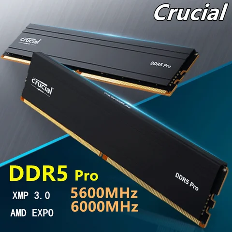 Оперативная память Crucial original Pro DDR5 16 ГБ 32 ГБ комплект (2x16 Гб) 5600MT/s 24 ГБ 48 ГБ (24 ГБ x2) 6000 МГц настольная память