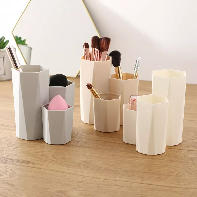 

NEW IN Lattices Cosmetic Make-up Brush Storage Box Table Organizer Make Up Tools Pen Storage Makeup Nail Polish Cosmetic Holder