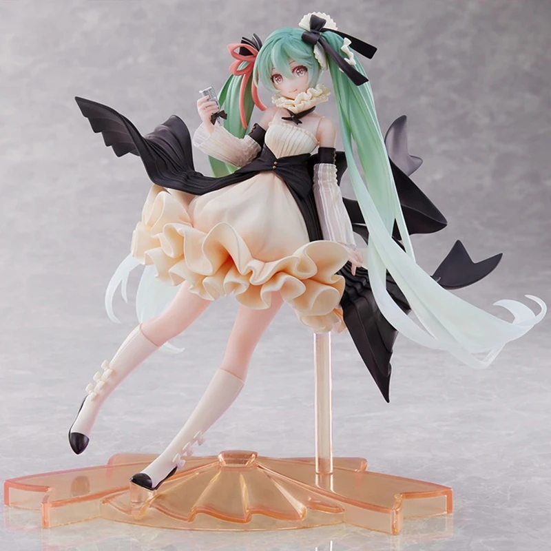 

22cm Anime Virtual Singer Miku Action Figure Hatsune Miku Artist White Dress Kawaii Girl Doll PVC Collectible Model Toy Gift