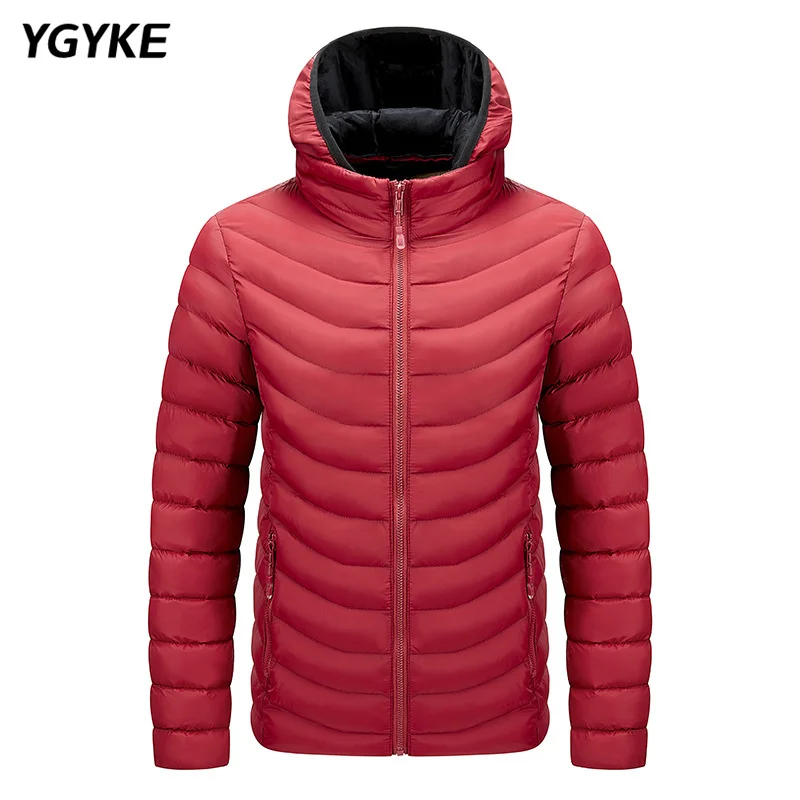 Winter Fashion Jacket Men's Casual Trend Top Solid Color Simple Zipper Hooded Cotton Jacket Coat Warm Thickening
