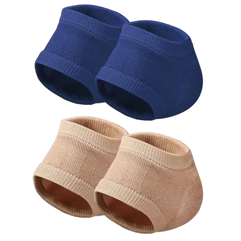 

2 Pairs Elastic Sleeve Heel Protectors Gel Socks Breathable Toeless Comfortable Sleeves Moisturizing Covers Miss Supple