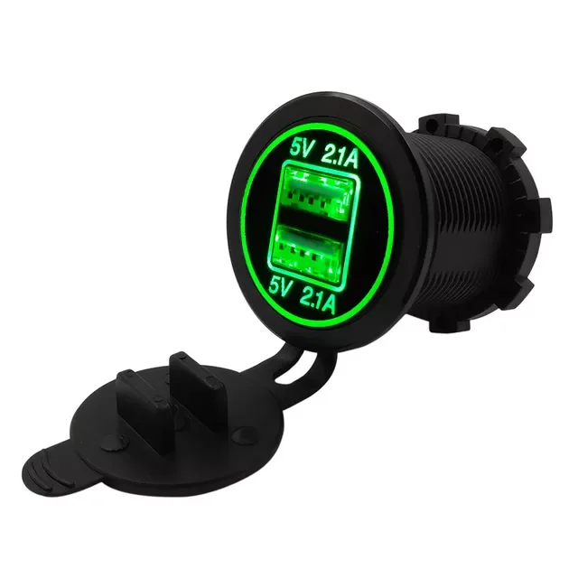 

Cigarette Lighter Socket in car Splitter 12V-24V 2 Port USB Car Charger 5V 4.2A output with led light Power Adapter LED Display