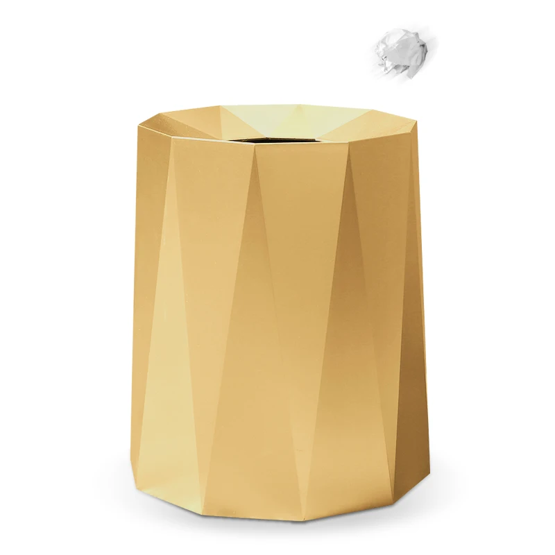 

Золотой мусорный бак 12 л, встроенный кухонный мусорный бак, ведро для хранения бытовых, ванных комнат, офисных, винных творческих мусорных б...