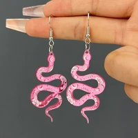 punk fashion new style earrings snake plate multicolor acrylic earrings wholesale jewelry