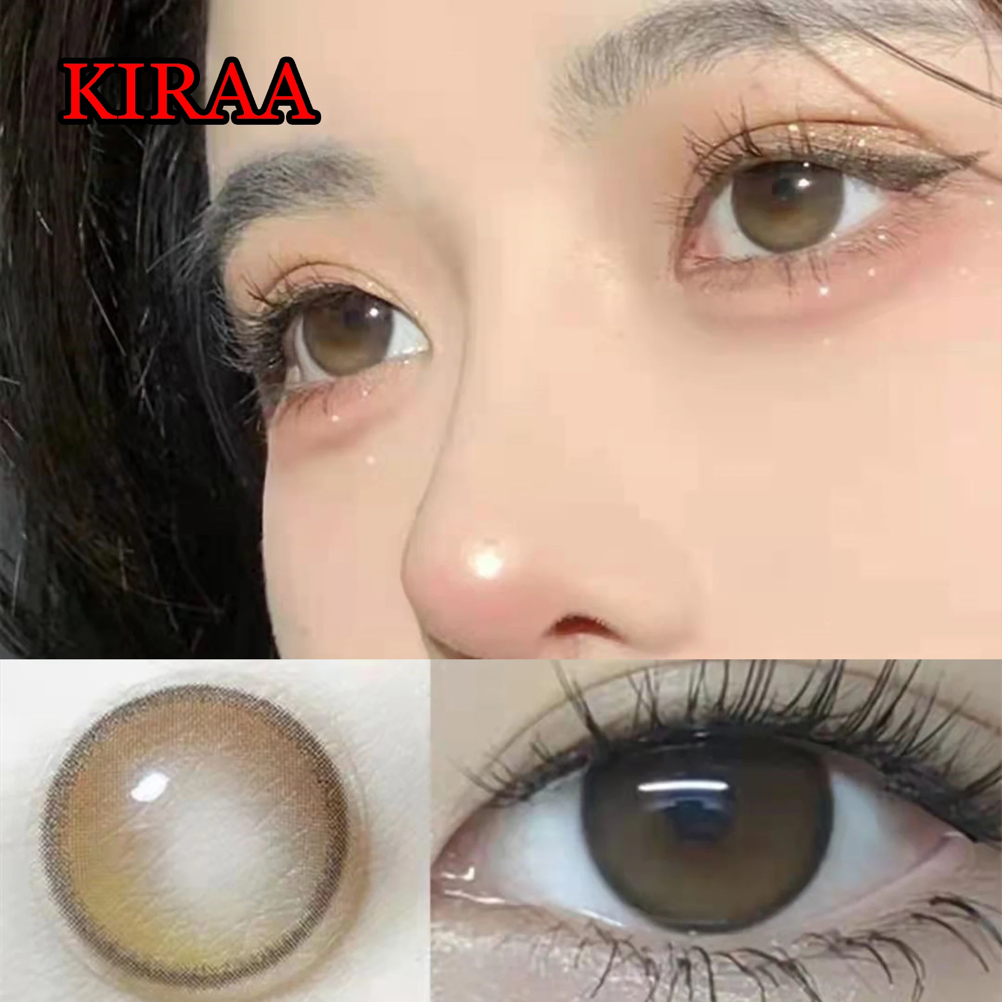 

2pieces/pair Pure Eye 14.20mm Contacts Lenses Women Men Anime Accessories Glasses Lentille de couleur yeux Kiraa Brown