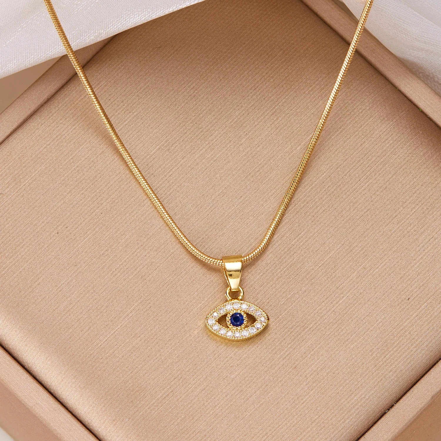 Цепочка с кулоном из циркона Lucky Evil Eye