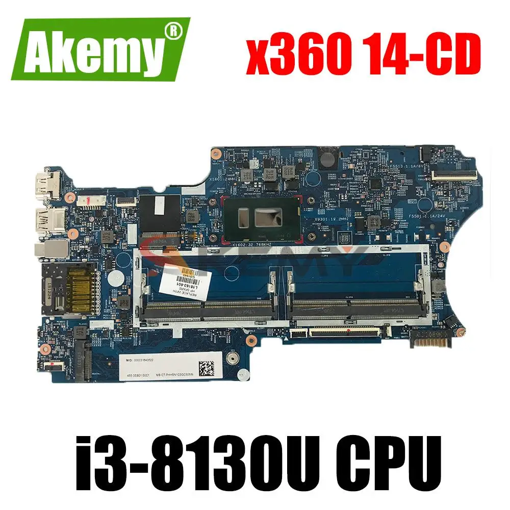 

For HP X360 14-CD 14M-CD Laptop Motherboard L18175-601 L18175-001 With SR3W0 i3-8130u 448.0E808.001B DDR4 MB 100% Tested