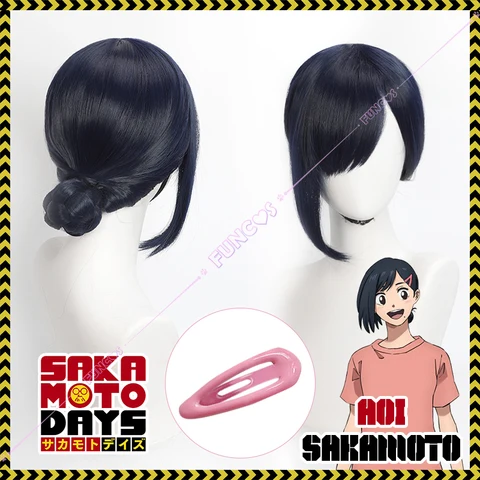 2025 аниме Сакамото Days Aoi Sakamoto, парик для косплея, женский длинный черный, темно-синий парик для волос с головой, парик для ролевых игр на Хэллоуин