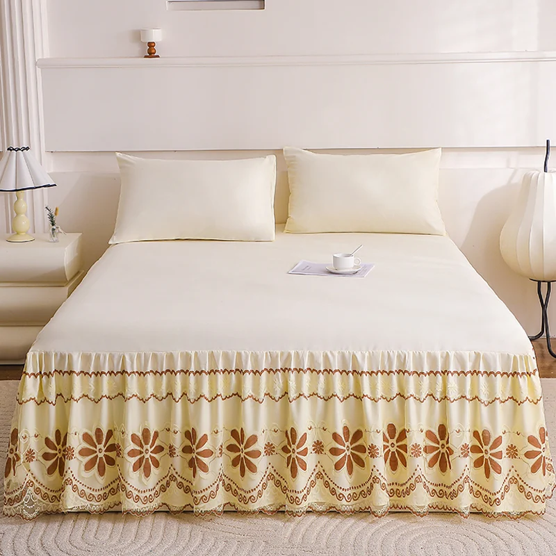 French sle Lace Bed Skirt Bedspread Single Princess Sle .2 M.5 M .8 X2x2.2 for Four Seasons