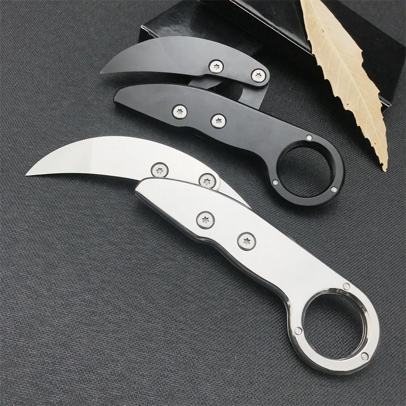 

Black&White Folding Claw Knife 5Cr13Mov Blade 420 Steel Handle High Quality Pocket Knife Outdoor Camping Multifunction EDC Tool