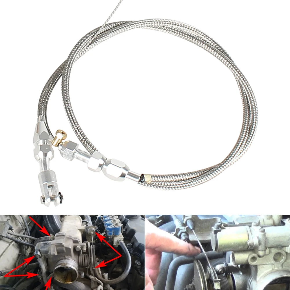 

36" Stainless Steel Braided Throttle Cable Kit for Chevrolet LS1 4.8L 5.3L 5.7L 6.0L Engine 97-07
