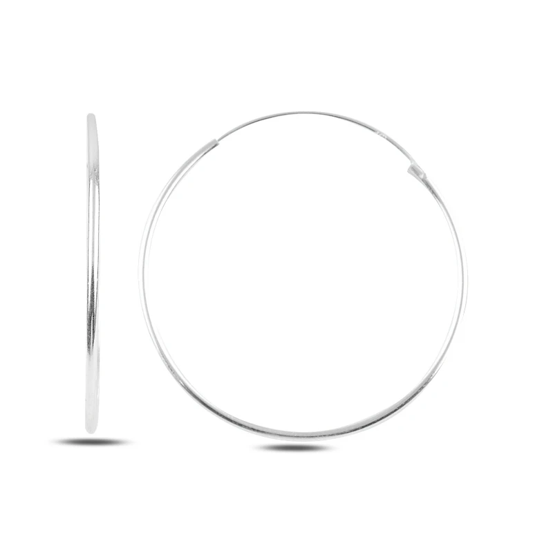 

Серебряные серьги-кольца диаметром 35 мм