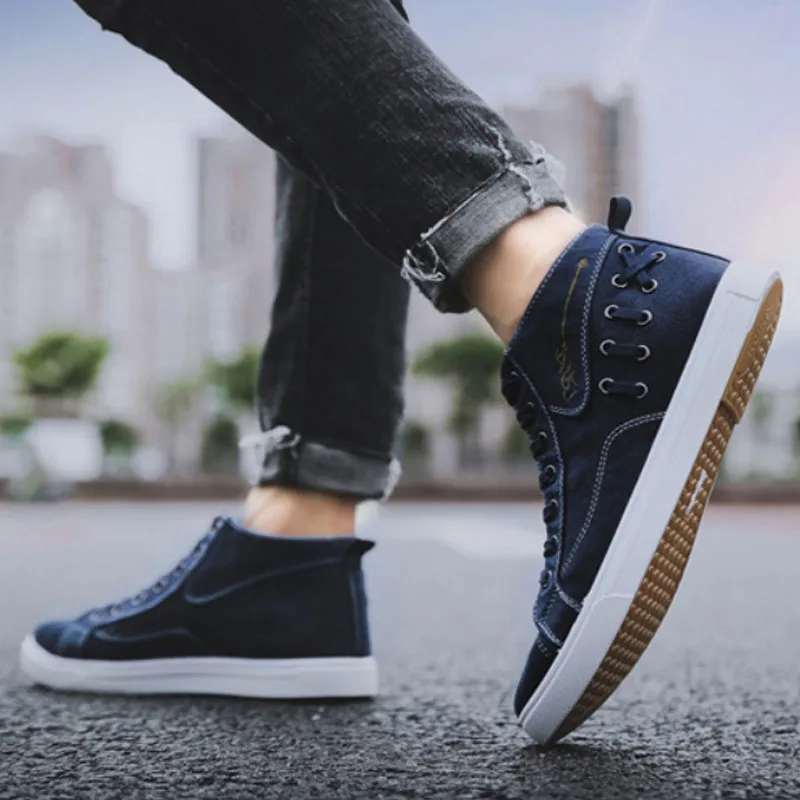 Мужские парусиновые туфли Новинка лета 2024 мужская повседневная обувь с высоким