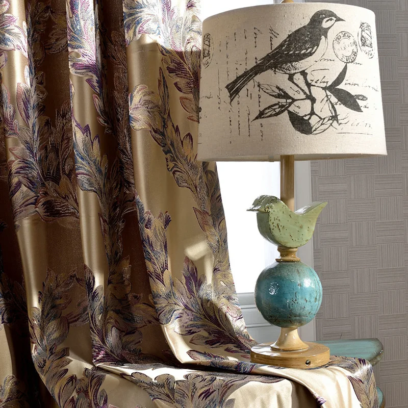 Zasłony z Europy Północnej do salonu Sypialnia Jadalnia Blokujące światło Jedwabne zasłony Jak Precyzyjne żakardowe