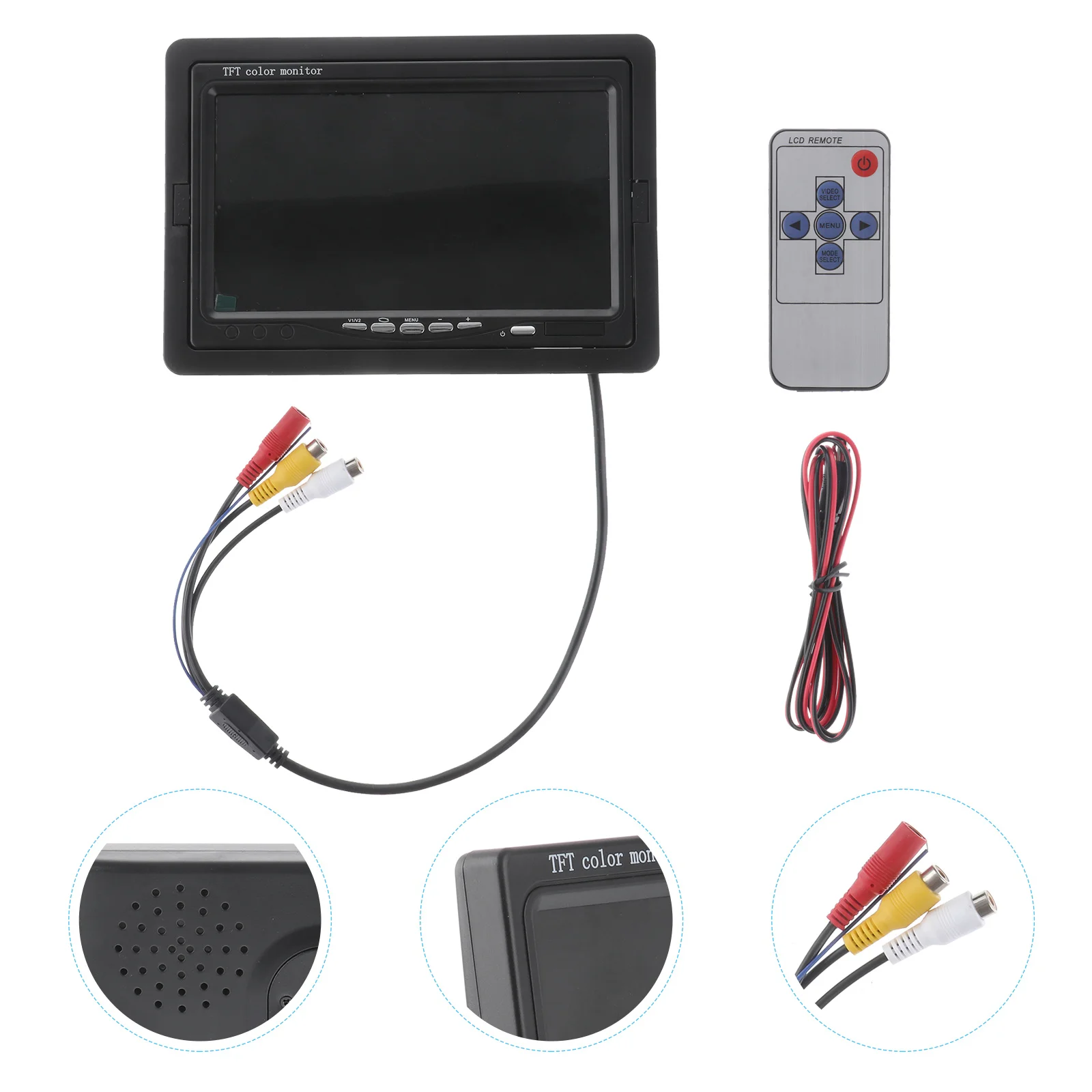 

7" TFT LCD Backlight Color Mirror Monitor for Car Reverse Rear View Backup Camera Car DVD Serveillance Camera (Black)
