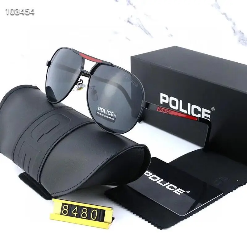 

POLICE P8480 2021 New Pilot Sunglasses Men's Driving Polarized Light Glasses UV400 Men's Brand Designer Eyewear Gafas De Sol