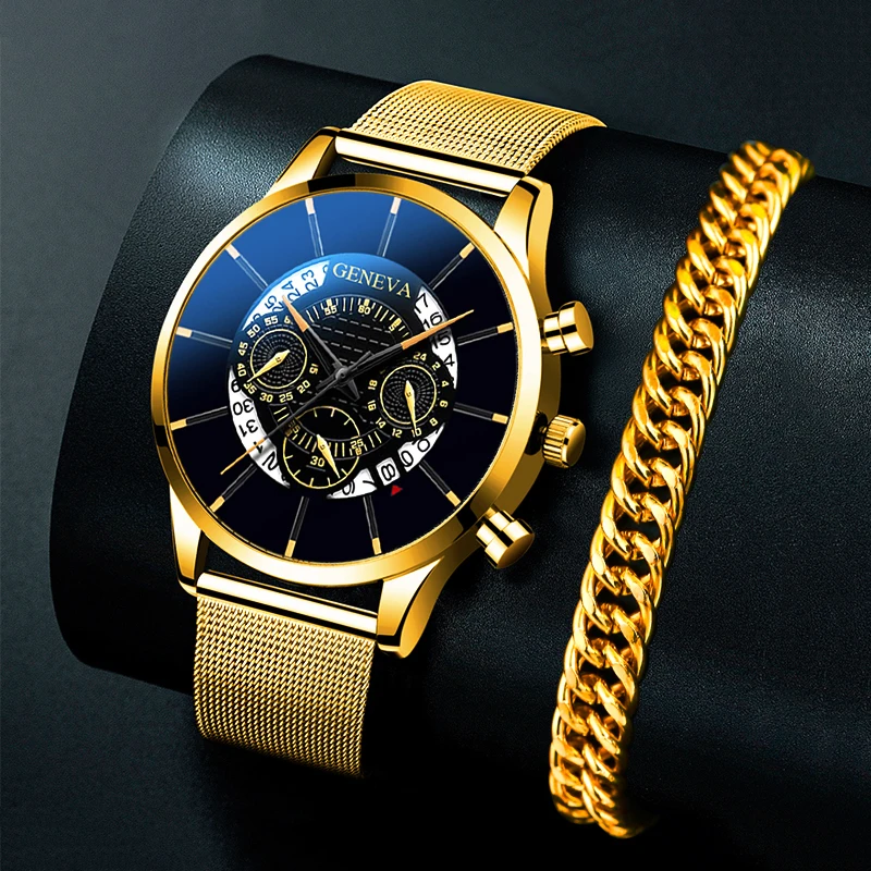 Fashion Mens Watches Luxury Stainless Steel Mesh Belt Quartz Wristwatch Men Business Casual Bracelets Watch relogio masculino
