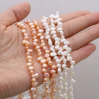natural freshwater pearl beads round orange white loose perles for diy bracelet necklace accessory jewelry making 15strand
