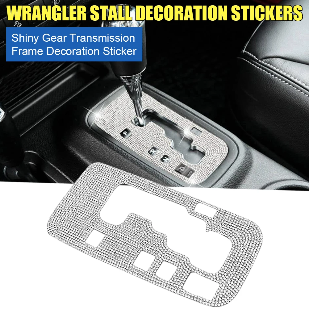 

Car Gear Shift Box Panel Cover Bling Sticker Trim Strips For Jeep Wrangler JK JKU 2012-2018 Car Styling Decoration Accessories