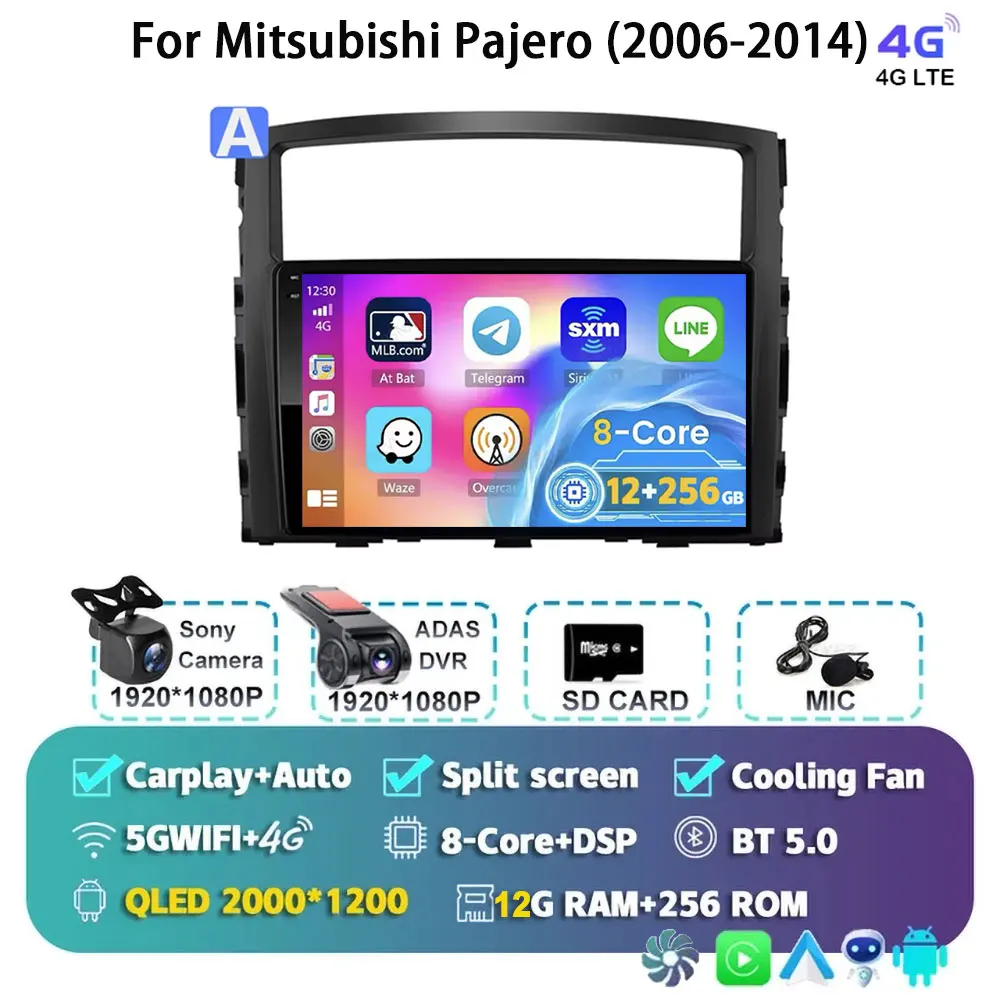 

2Din для Mitsubishi Pajero 4 V80 V90 2006-2007 2008-2014 4G Android 15 Автомобильный стерео радио мультимедийный видеоплеер навигация GPS