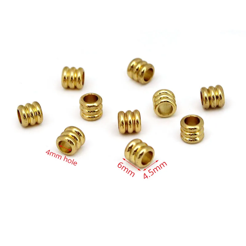 20 шт. свободные бусины-разделители из нержавеющей стали с большим отверстием 3/4/5/6