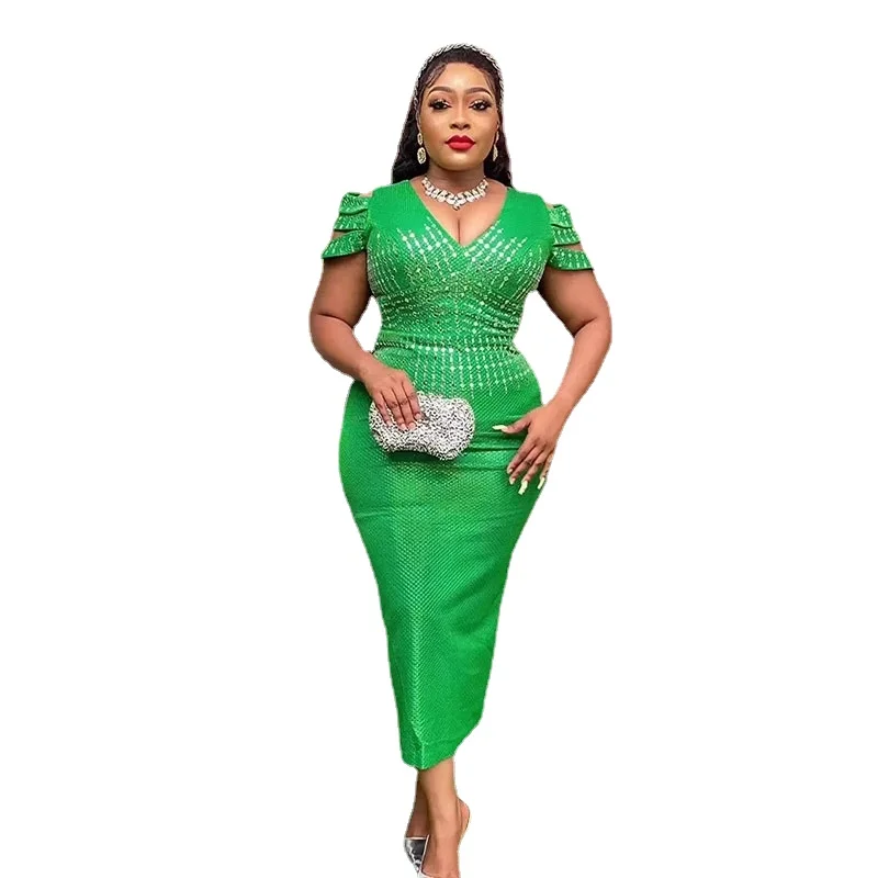 

L -3XL Модные Вечерние Платья Для Женщин Дашики Бриллиантовая африканская одежда роскошный Дубай Кафтан абайя мусульманское длинное платье Vetement