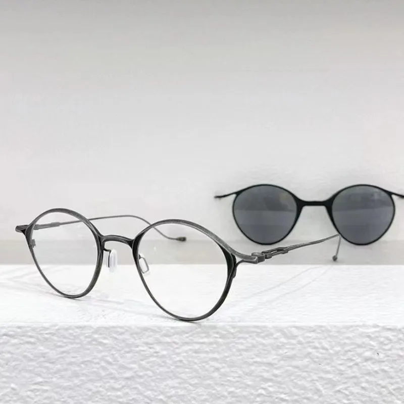 Очки солнцезащитные круглые винтажные оптические очки из чистого титана со