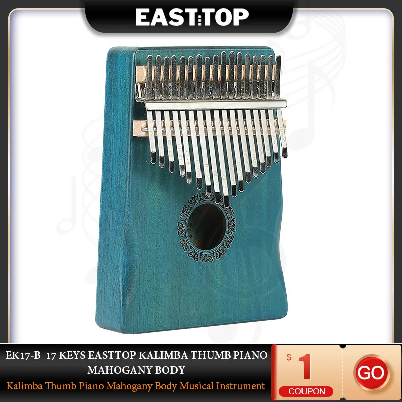 EASTTOP EK17-B 17 клавиш Kalimba большой палец пианино корпус из красного дерева