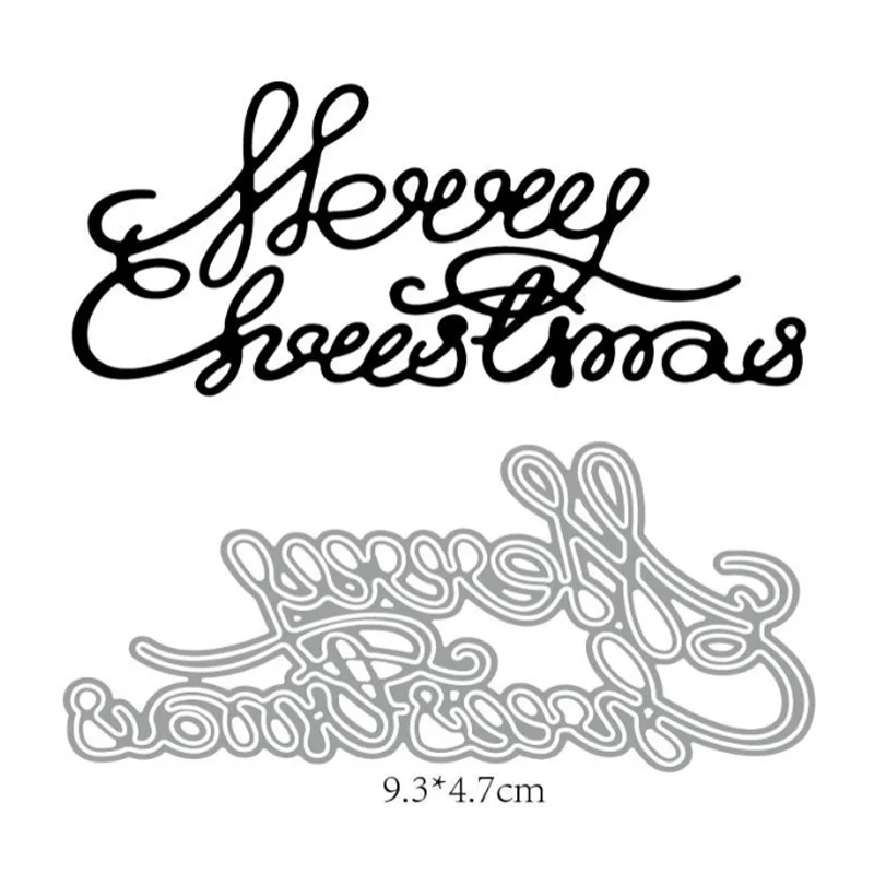 

Merry Christmas English Etching Metal Cutting Dies DIY Scrapbooking Die Cutout Wedding Party Craft Embossing Decoration Stencils