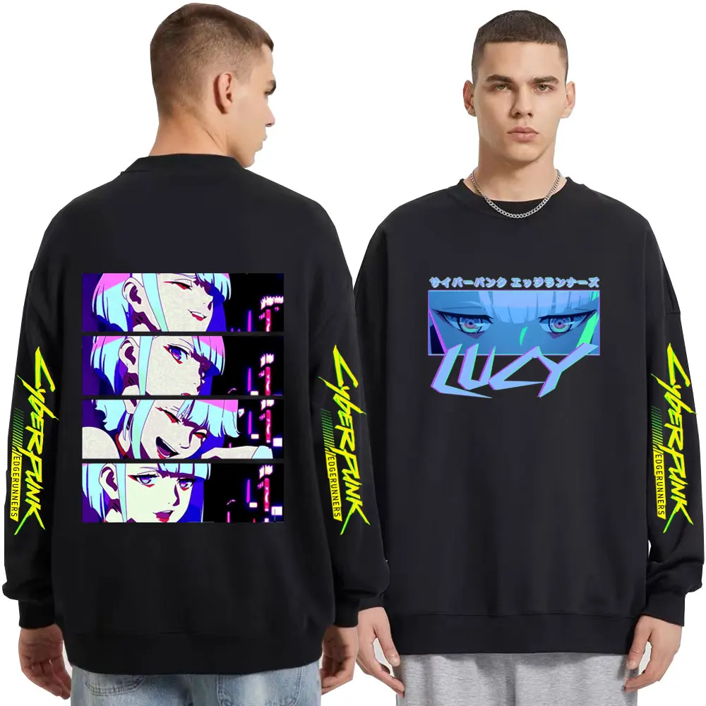 

Harajuku Anime Sweatshirt Lucy Cyberpunk Edgerunners Hoodie Long Sleeve Women Men Crewneck Oversized Streetwear Fleece Pullover