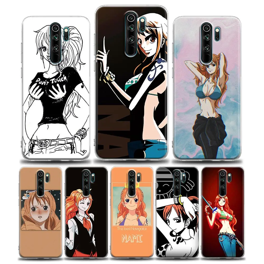 

Clear Phone Case for Redmi Note 7 8 9 10 8T Pro Redmi 8 8A 7 9 9C Y3 K20 K30 K40 TPU Case Bandai One Piece Nami And Luffy