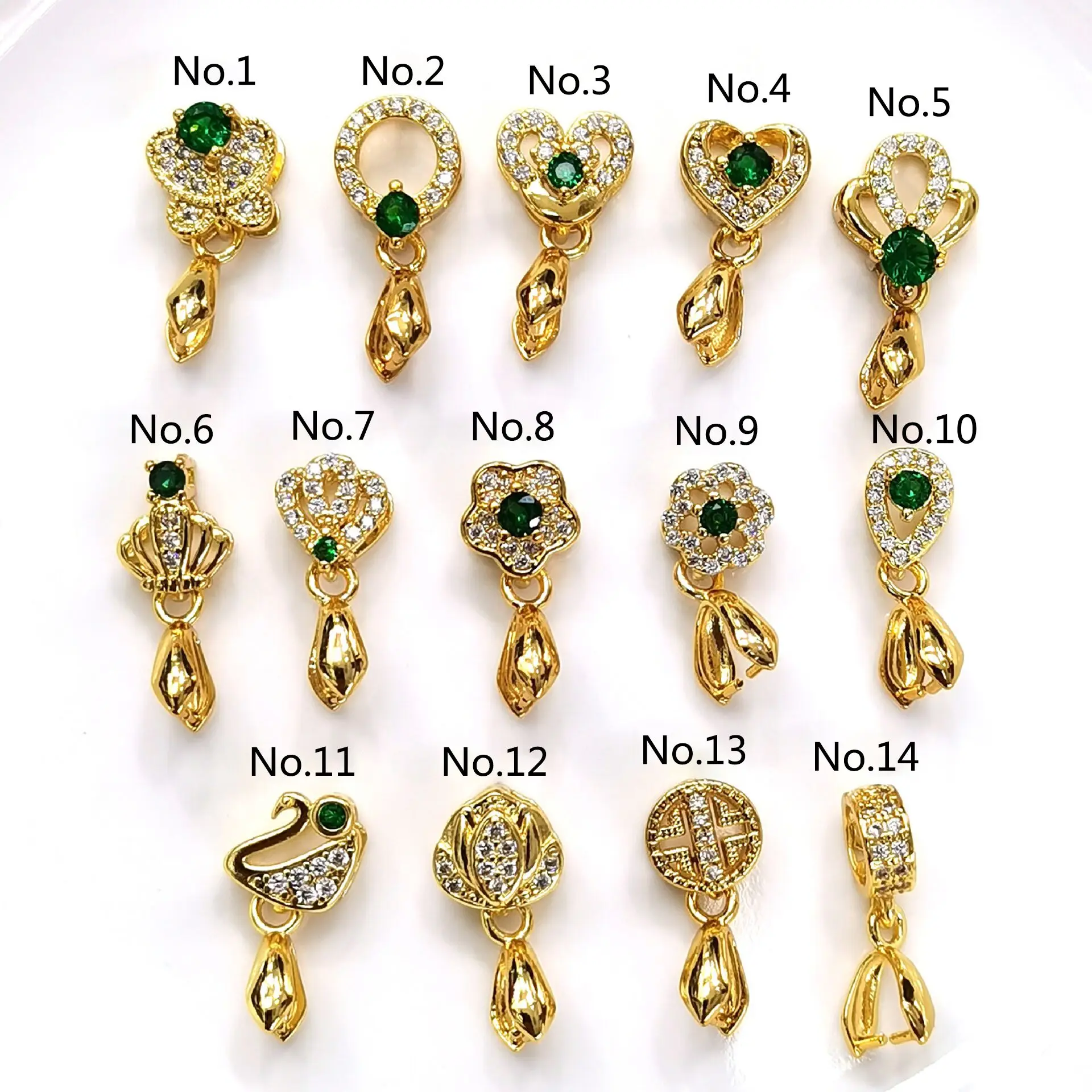 

10Pcs Fashion Pendant Clasp Jade Clip Buckle 18K Gold-Encrusted Melon Seed Buckle Head DIY Jewelry Accessories Jade Clip Buckle
