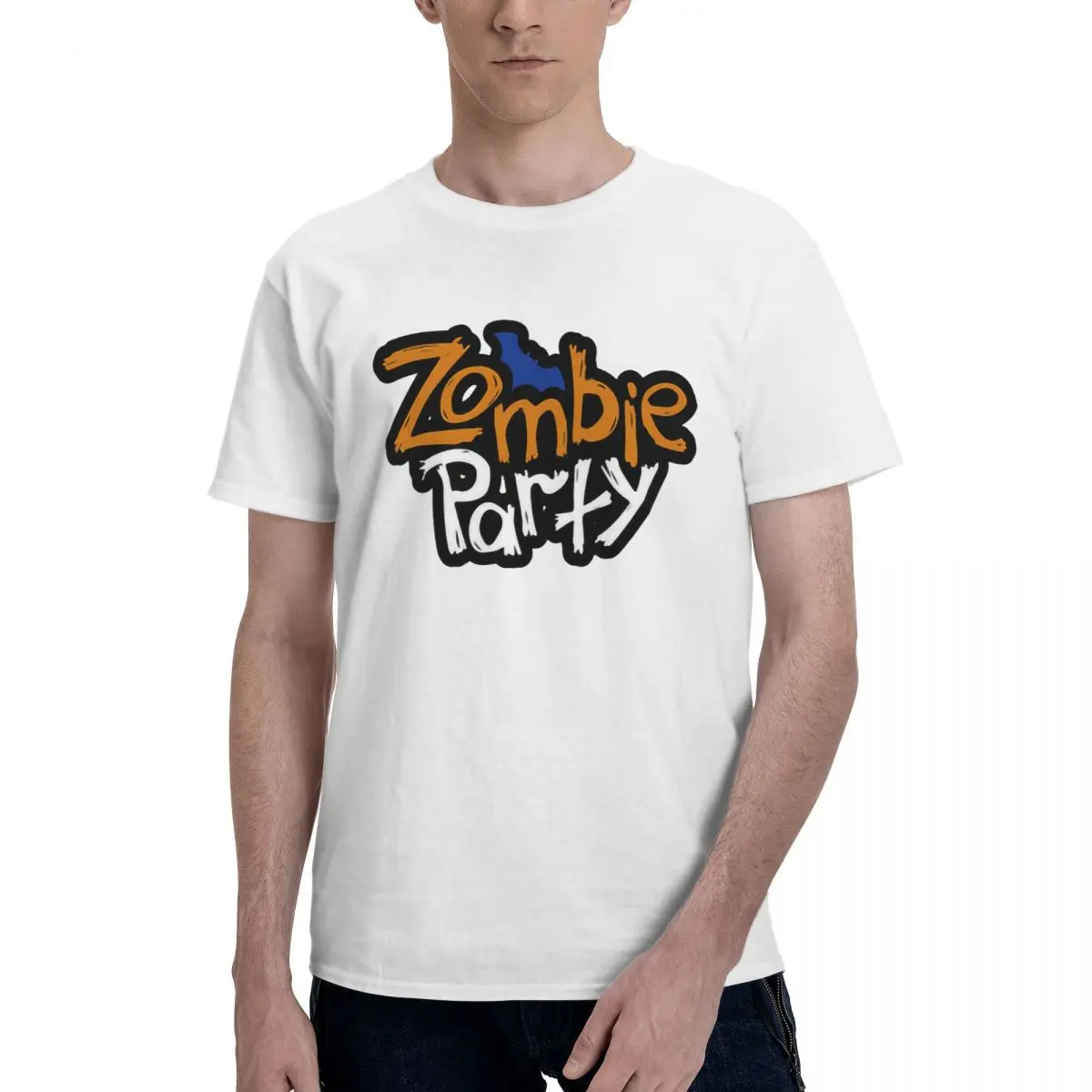 

Футболка мужская с надписью зомби вечерние, повседневный модный топ из 100% хлопка, с короткими рукавами, летняя Удобная рубашка