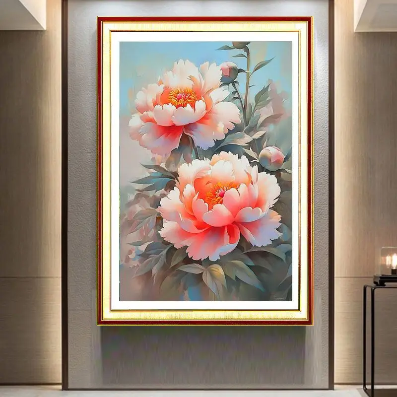 Наборы для вышивки пионами 11CT 9CT в китайском стиле