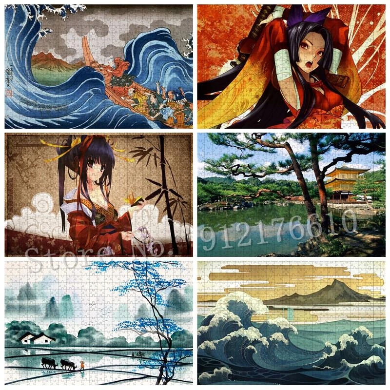 

Japanese Ukiyo-E Poster Jigsaw Puzzle Japan Decompressed Game 300/500/1000 Pieces Puzzles for Kids Educational Gift Home Decor