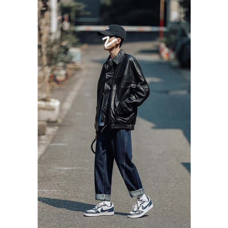 Men's Wear 2022 Fashion New Vintage Blue Straight Cylinder Jeans Loose Temperament Versatile Recreational Trousers Autumn Female