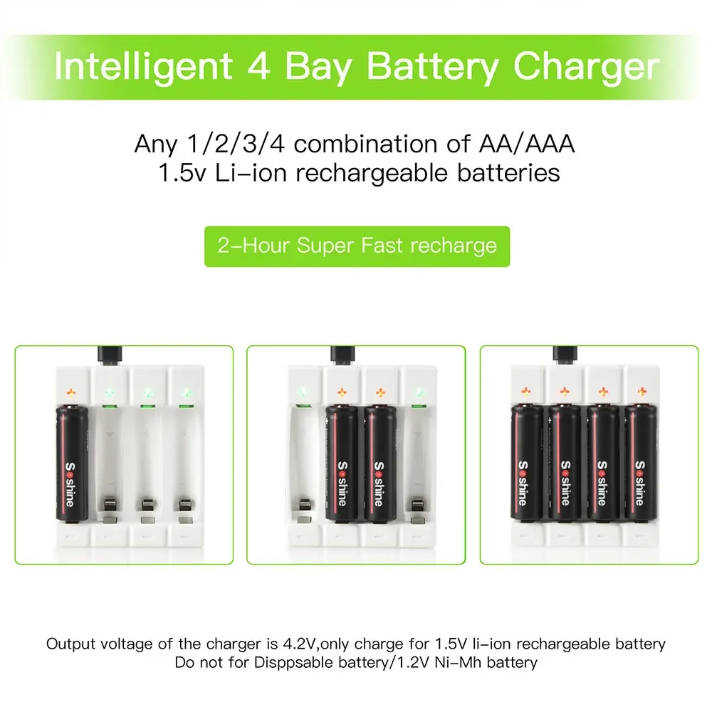 Литий-ионная аккумуляторная батарея Soshine 1 5 в AA